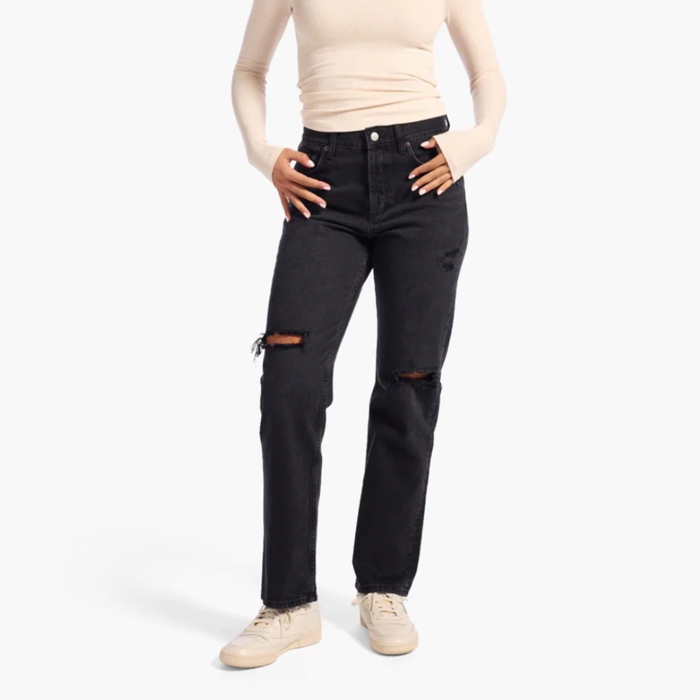 nuuds Black Distressed Women Jeans